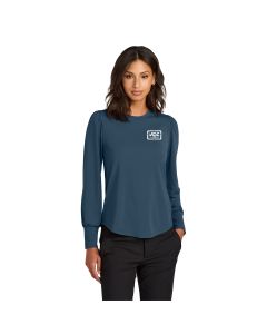 MERCER+METTLE - Women's Stretch Jersey Longsleeve Blouson Top